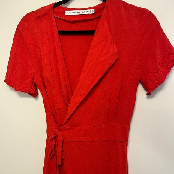 & Other Stories Red Midi Wrap Dress Sz 4 - Picture 8 of 12